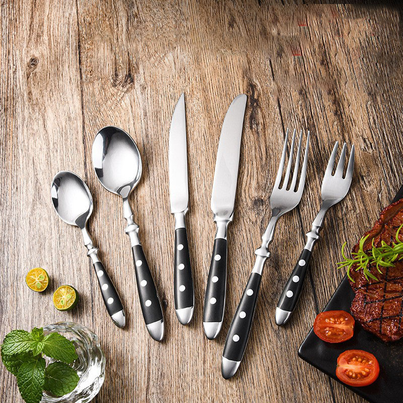 Commercial Kitchen Knives - Black Western Stainless Steel Cutlery Sets