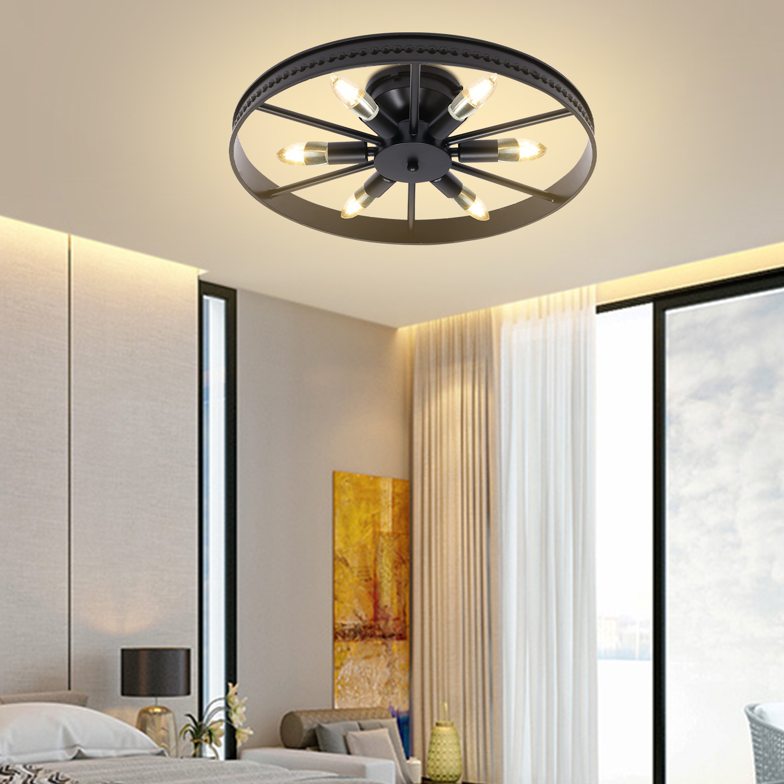 Commercial Kitchen Ceiling - 110V Industrial Round Ceiling Light, Ceiling
