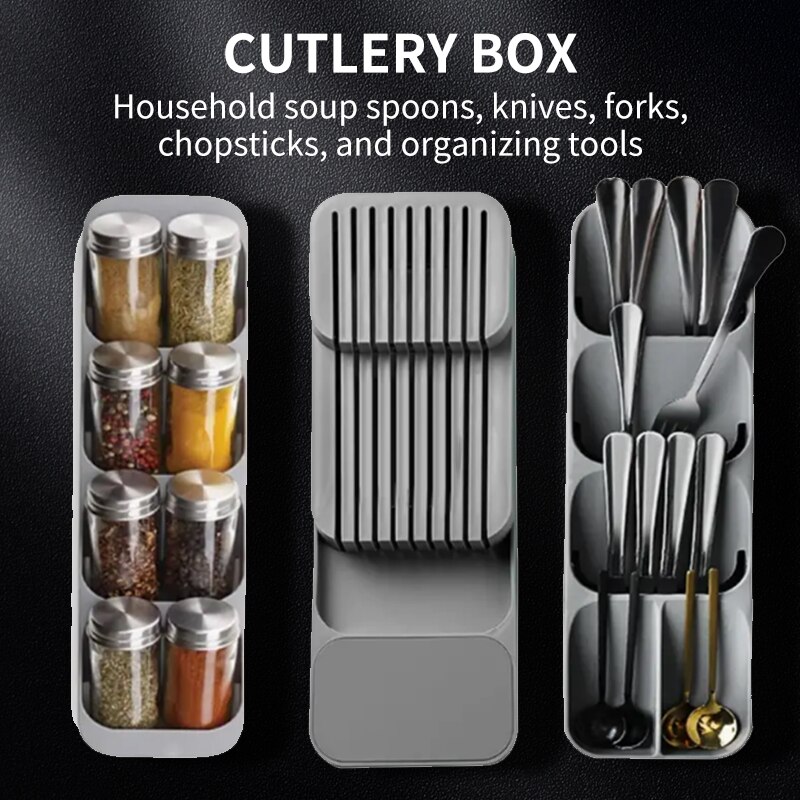 Commercial Kitchen Knife Holder - Kitchen Drawer Cutlery Storage Tray Knife