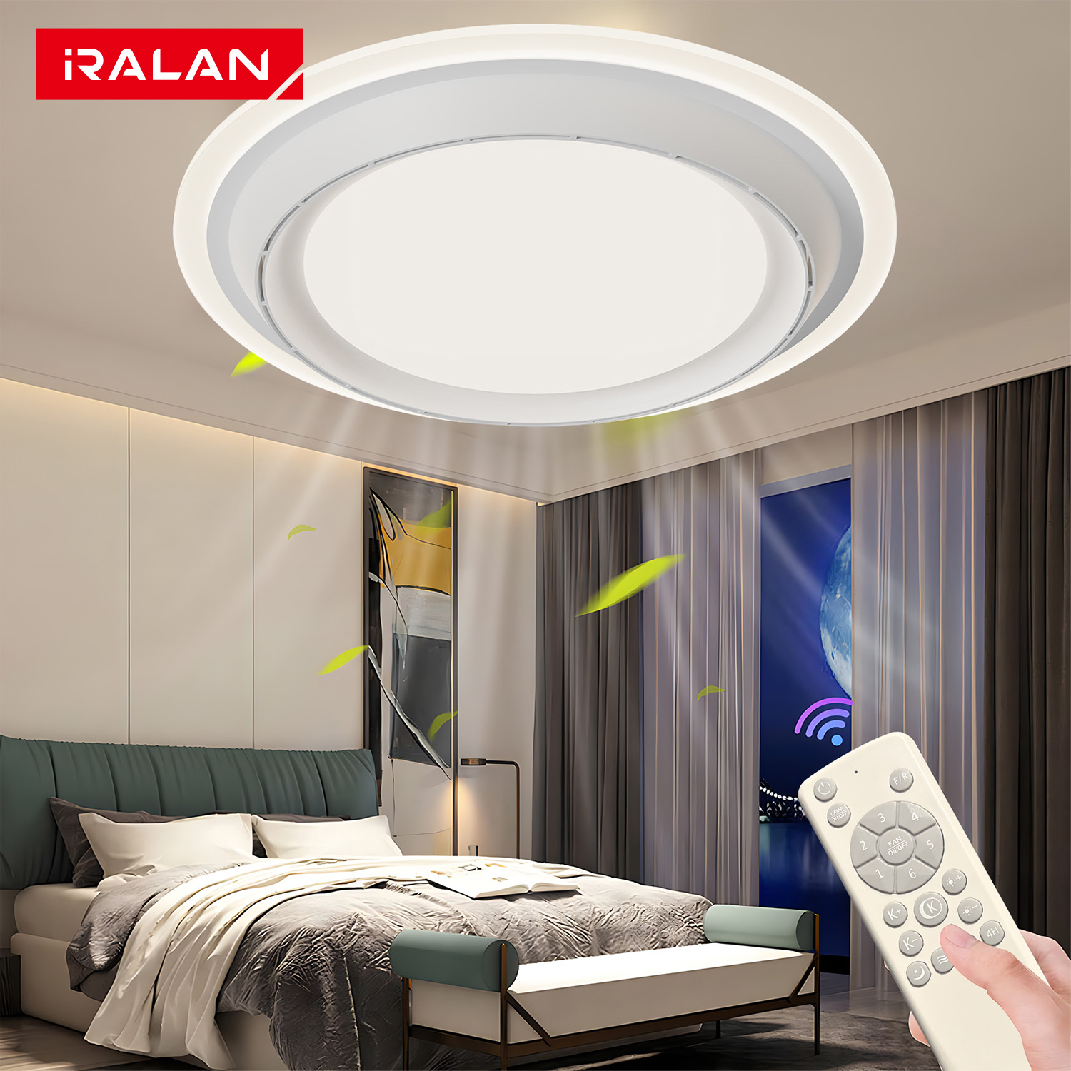 Commercial Kitchen Ceiling - 95W Household Ceiling Fan with Light