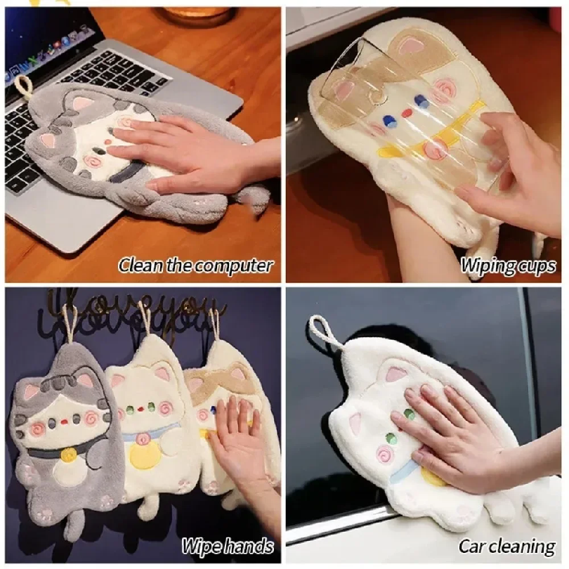 Cute Cat Hand Towel Quick Dryi - đánh giá và giá Commercial Kitchen Items