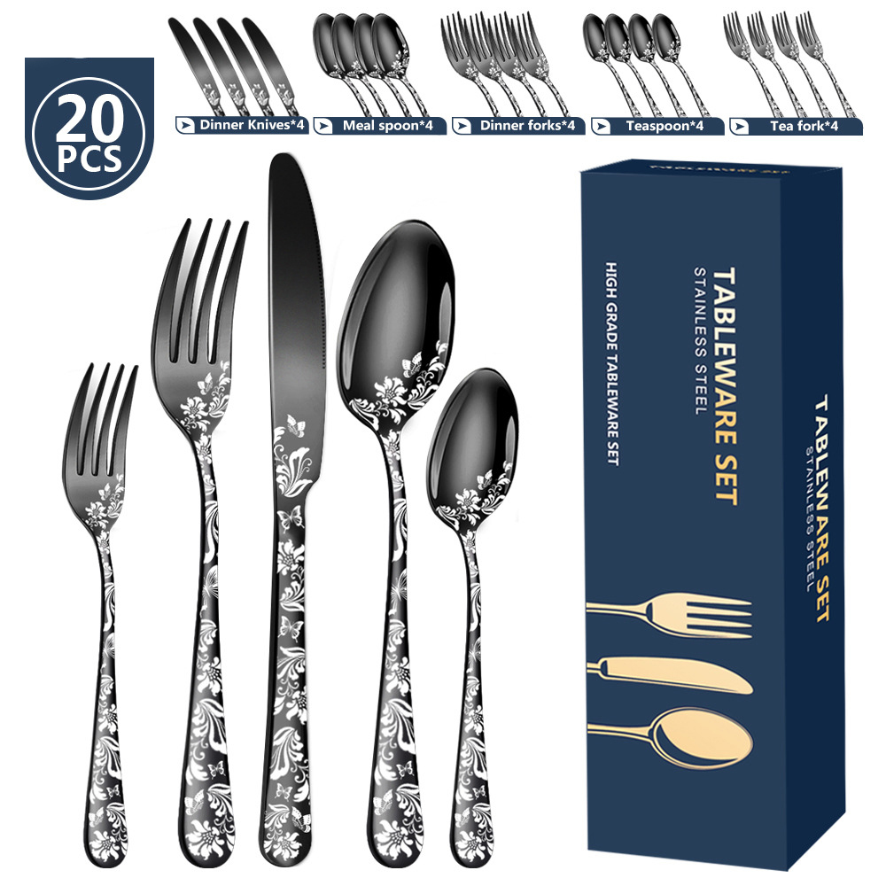 20Pcs Pattern Stainless Steel  - đánh giá và giá Commercial Kitchen Knives