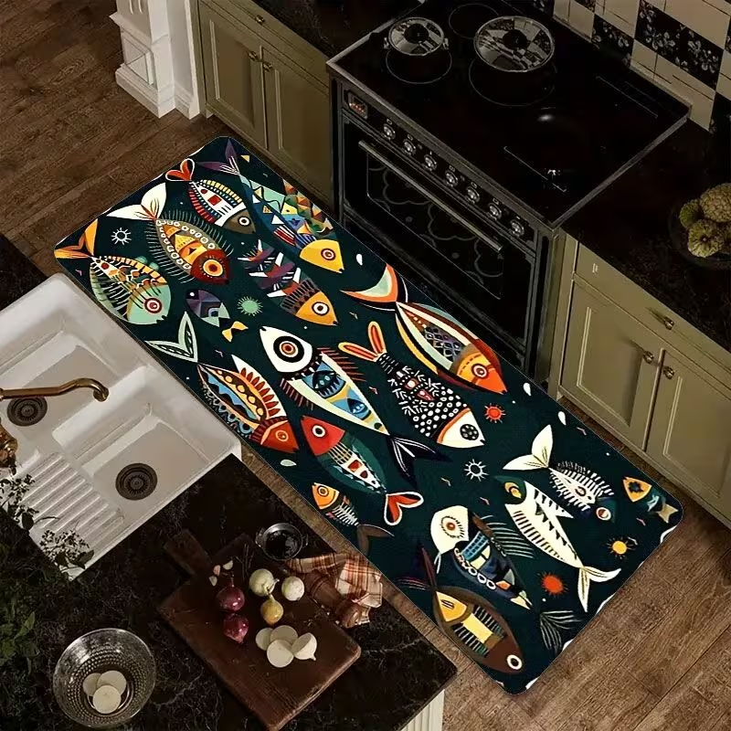 Nautical Fish Print Kitchen Ru - đánh giá và giá Commercial Kitchen Mats Anti Fatigue