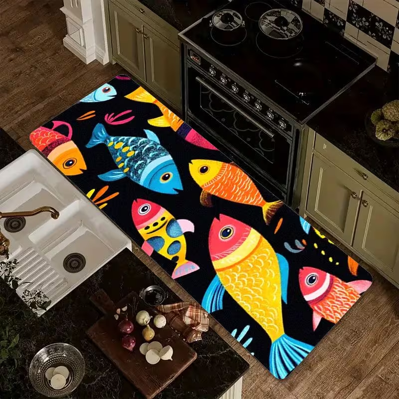 Nautical Fish Print Kitchen Ru - đánh giá và giá Commercial Kitchen Mats Anti Fatigue