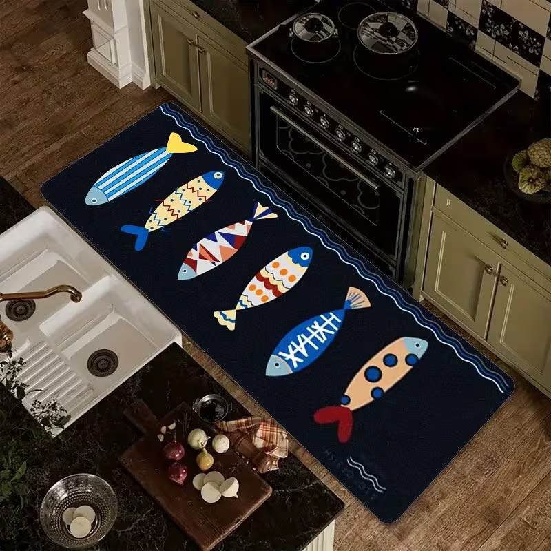 Nautical Fish Print Kitchen Ru - đánh giá và giá Commercial Kitchen Mats Anti Fatigue