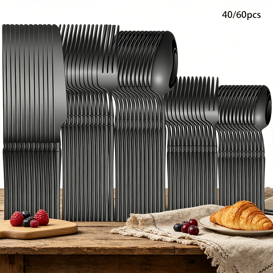 40/60-piece black stainless st - đánh giá và giá Commercial Kitchen Knives
