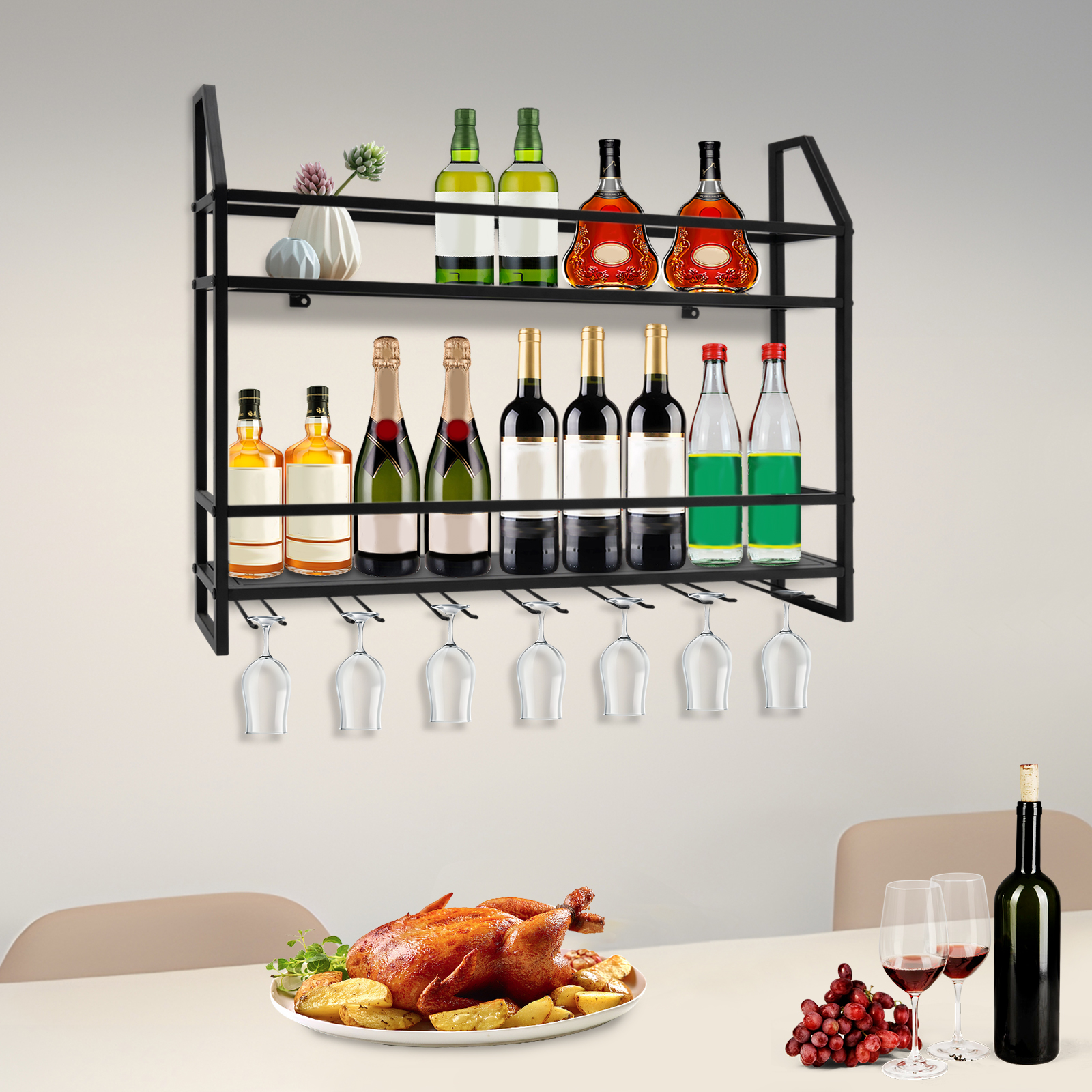 Double-layer Wine Rack Wall-Mo - đánh giá và giá Commercial Kitchen Rack