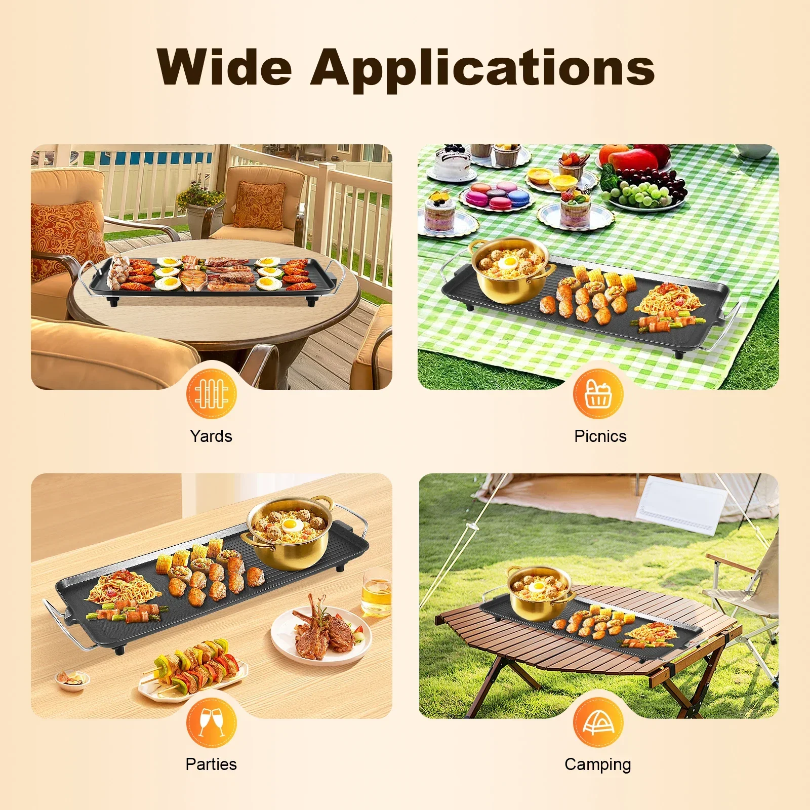 1500W 27'' Nonstick Large Grid - đánh giá và giá Teppanyaki Grill Table