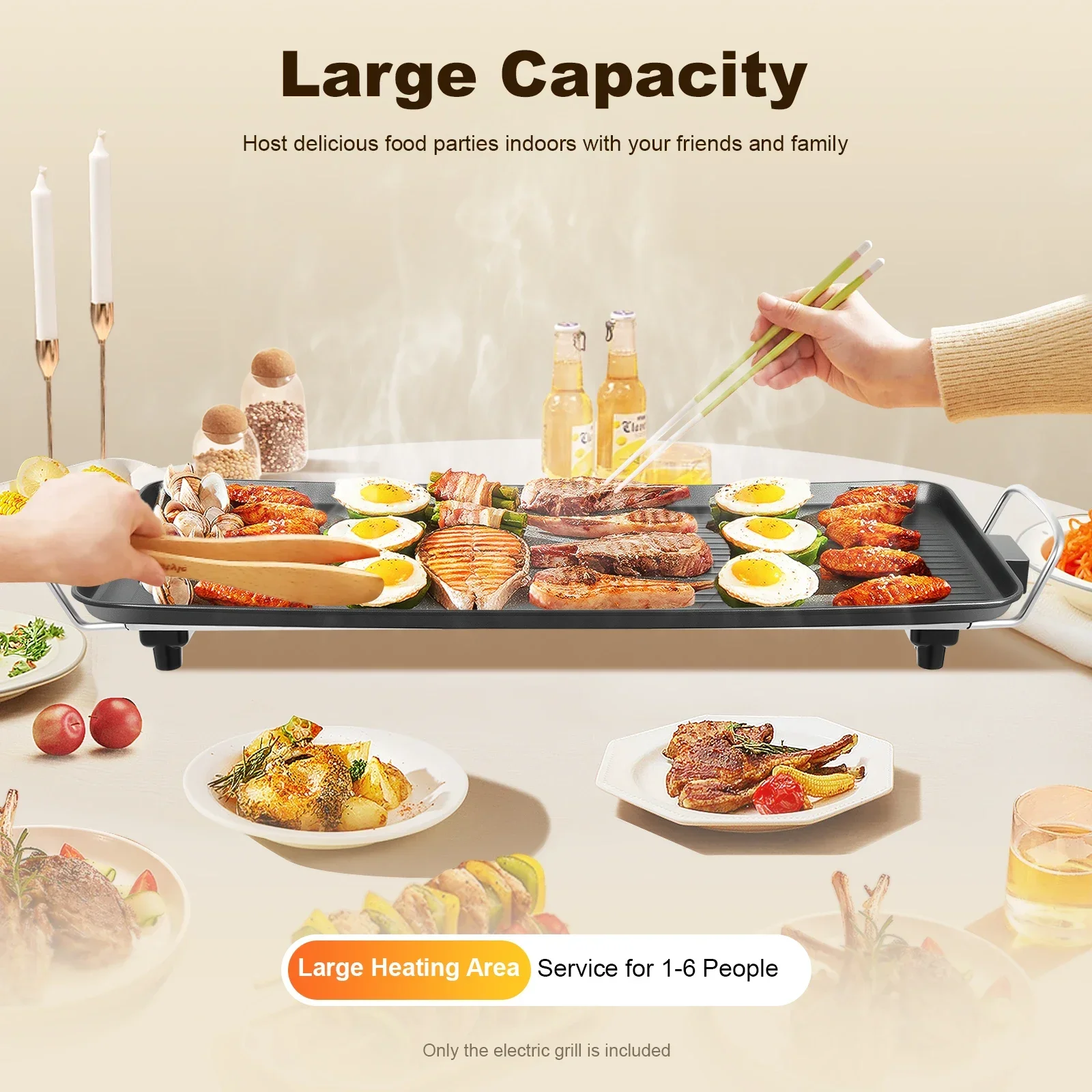 1500W 27'' Nonstick Large Grid - đánh giá và giá Teppanyaki Grill Table