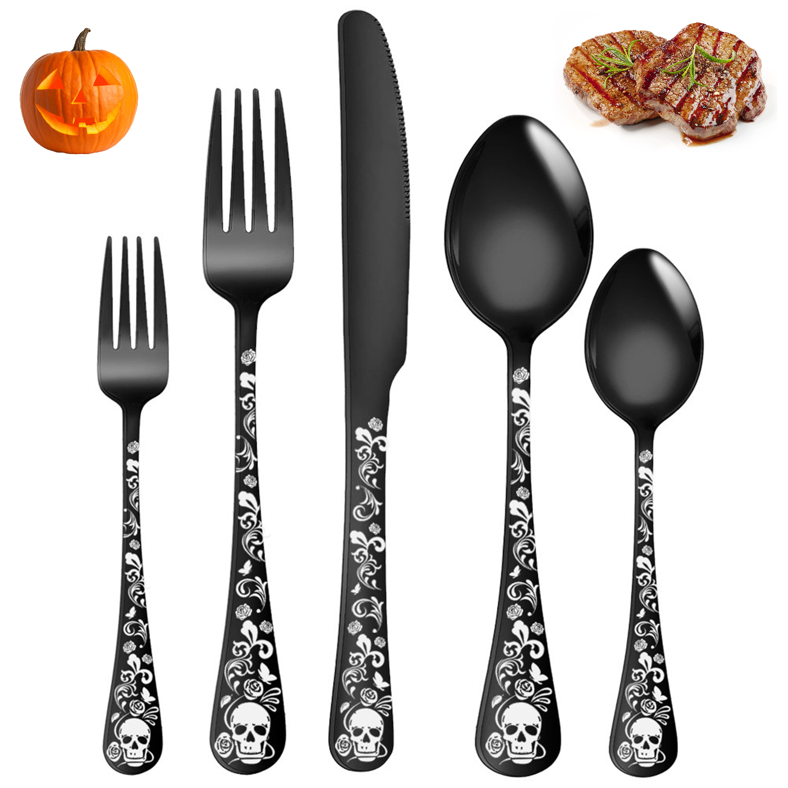 5pcs Skull Pattern Stainless S - đánh giá và giá Commercial Kitchen Knives
