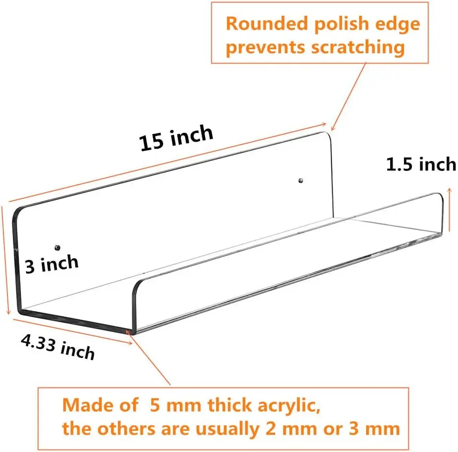 Clear Acrylic Floating Shelves - đánh giá và giá Commercial Kitchen Rack