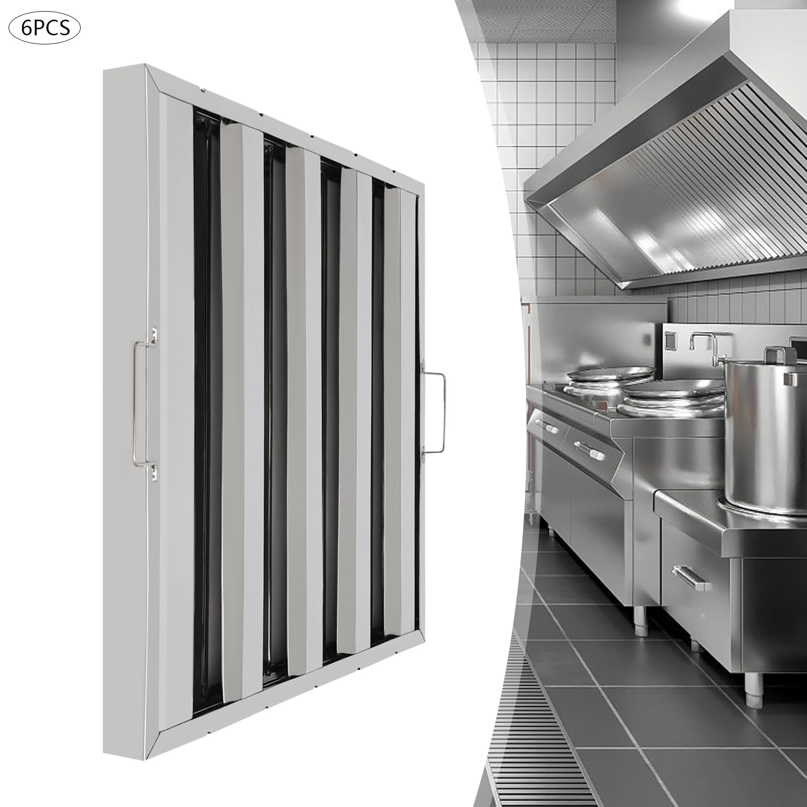 6 Pack Hood Filters, Stainless - đánh giá và giá Commercial Kitchen Hood