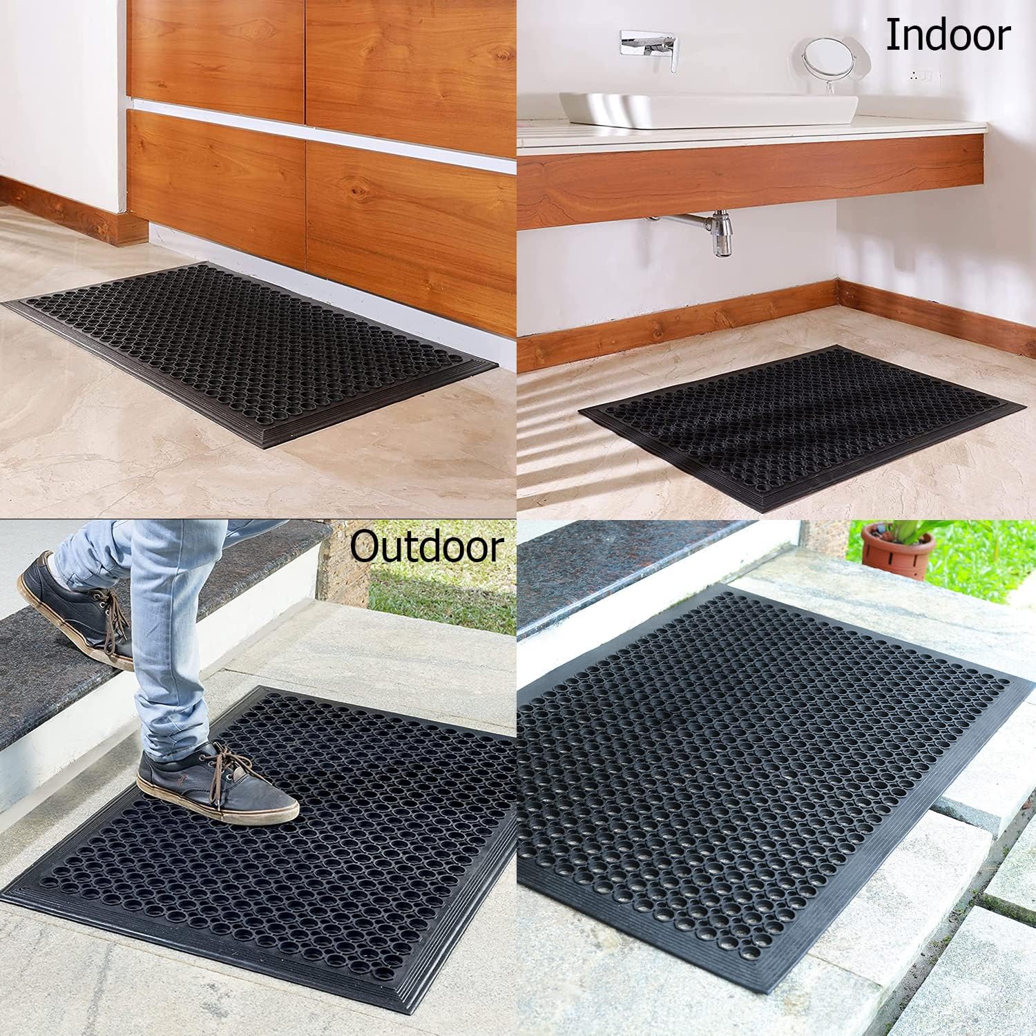 Rubber Doormat - 2 Pack Non Sl - đánh giá và giá Commercial Kitchen Mats Anti Fatigue