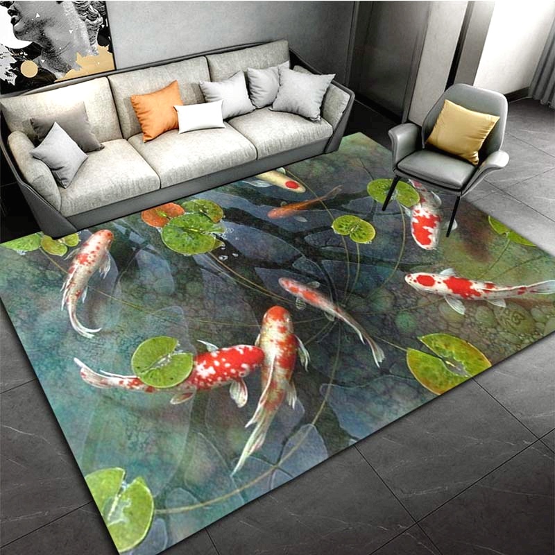 1pc 3D Koi Fish Rug - Non-Slip - đánh giá và giá Commercial Kitchen Mats Anti Fatigue