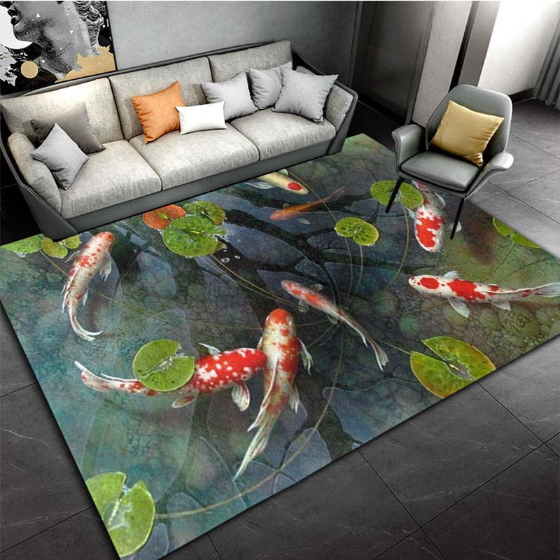 1pc 3D Koi Fish Rug - Non-Slip - đánh giá và giá Commercial Kitchen Mats Anti Fatigue
