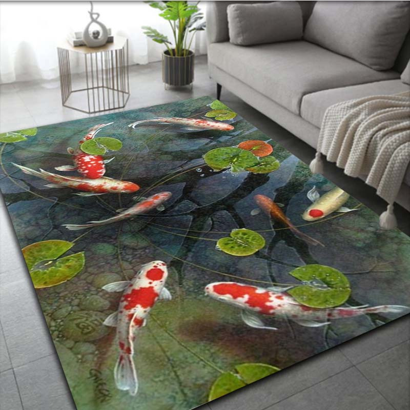 1pc 3D Koi Fish Rug - Non-Slip - đánh giá và giá Commercial Kitchen Mats Anti Fatigue