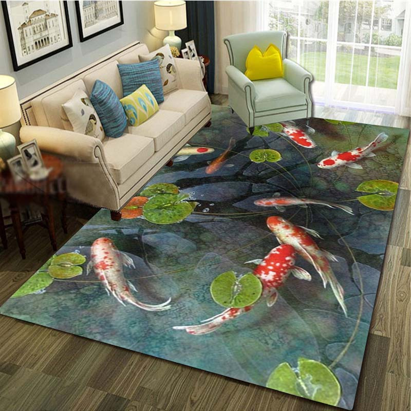 1pc 3D Koi Fish Rug - Non-Slip - đánh giá và giá Commercial Kitchen Mats Anti Fatigue