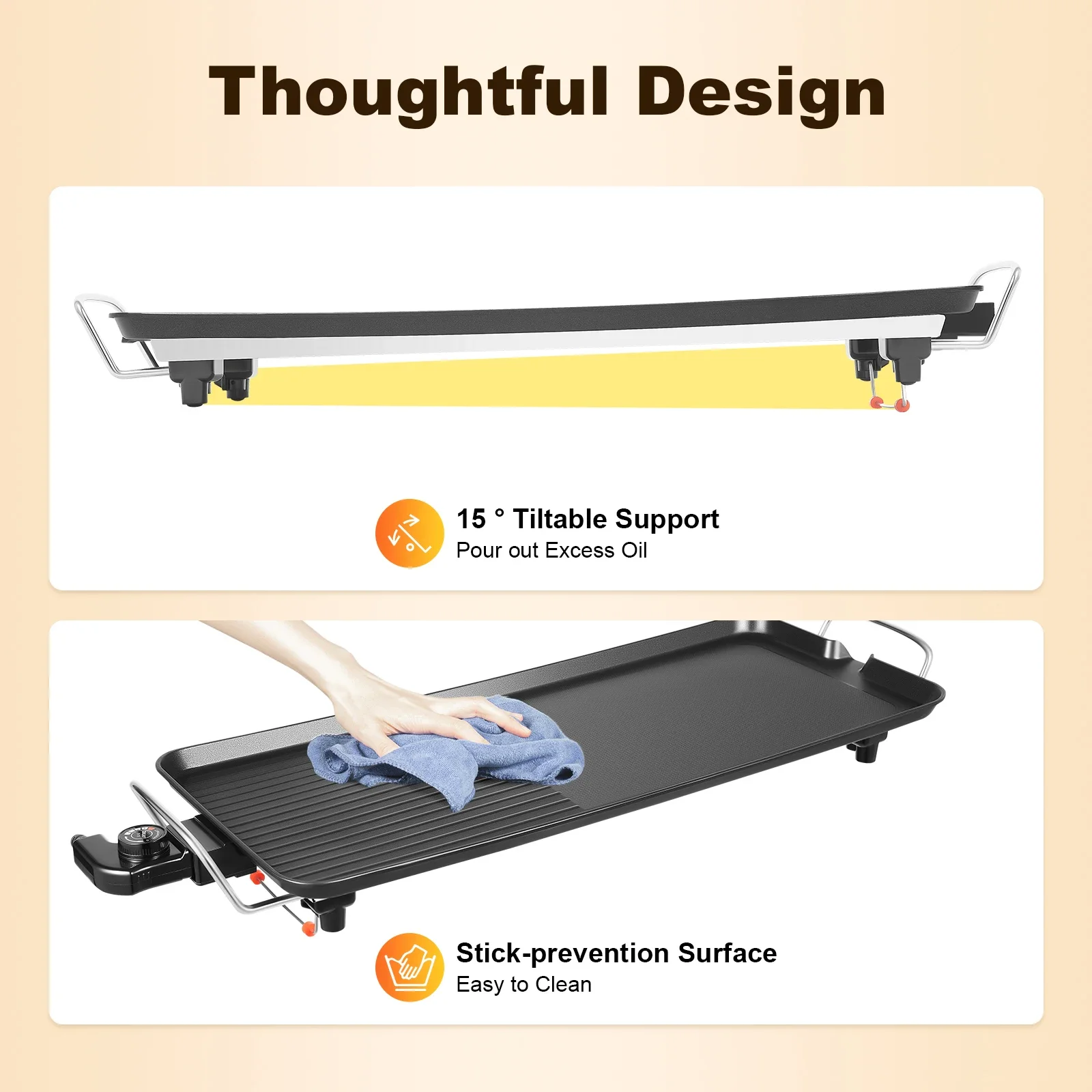 27'' 1500W Electric Griddle Te - đánh giá và giá Teppanyaki Grill Table